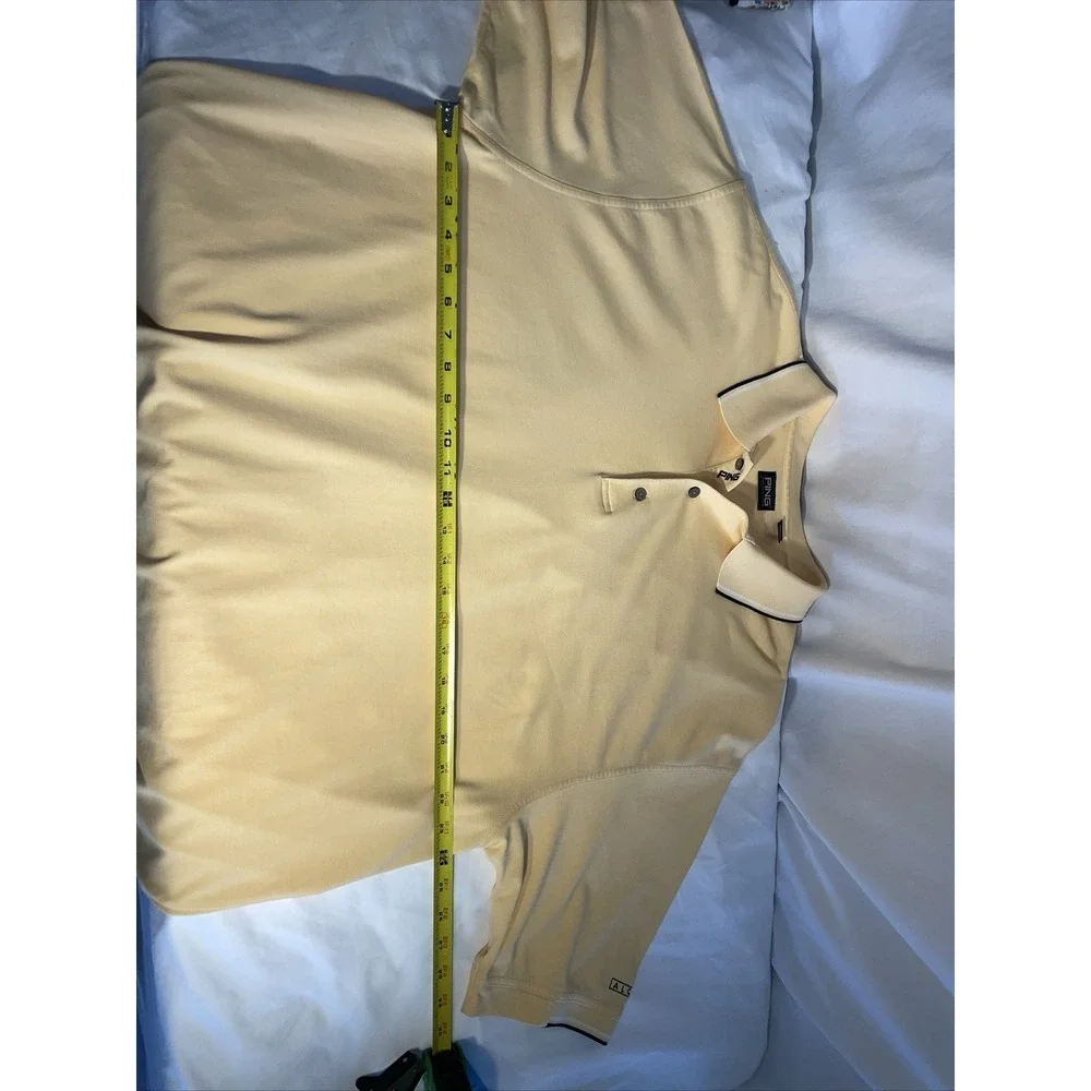 Men's PING Collection Light‎ Yellow Collared Golf Polo Shirt Size XL